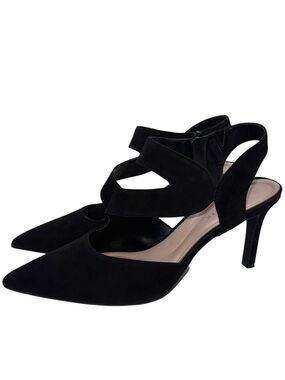 Preston & York Leather Asymmetric Caged Heels Women’s 9.5 Black Posey